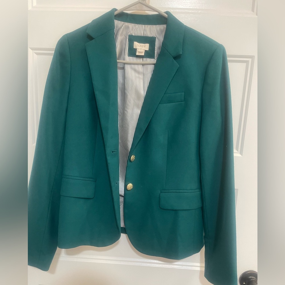J Crew Green Schoolboy Blazer